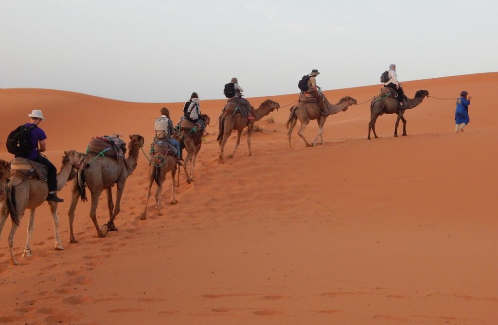 Kamieļa mugurā pa Sahāras tuksnesi
